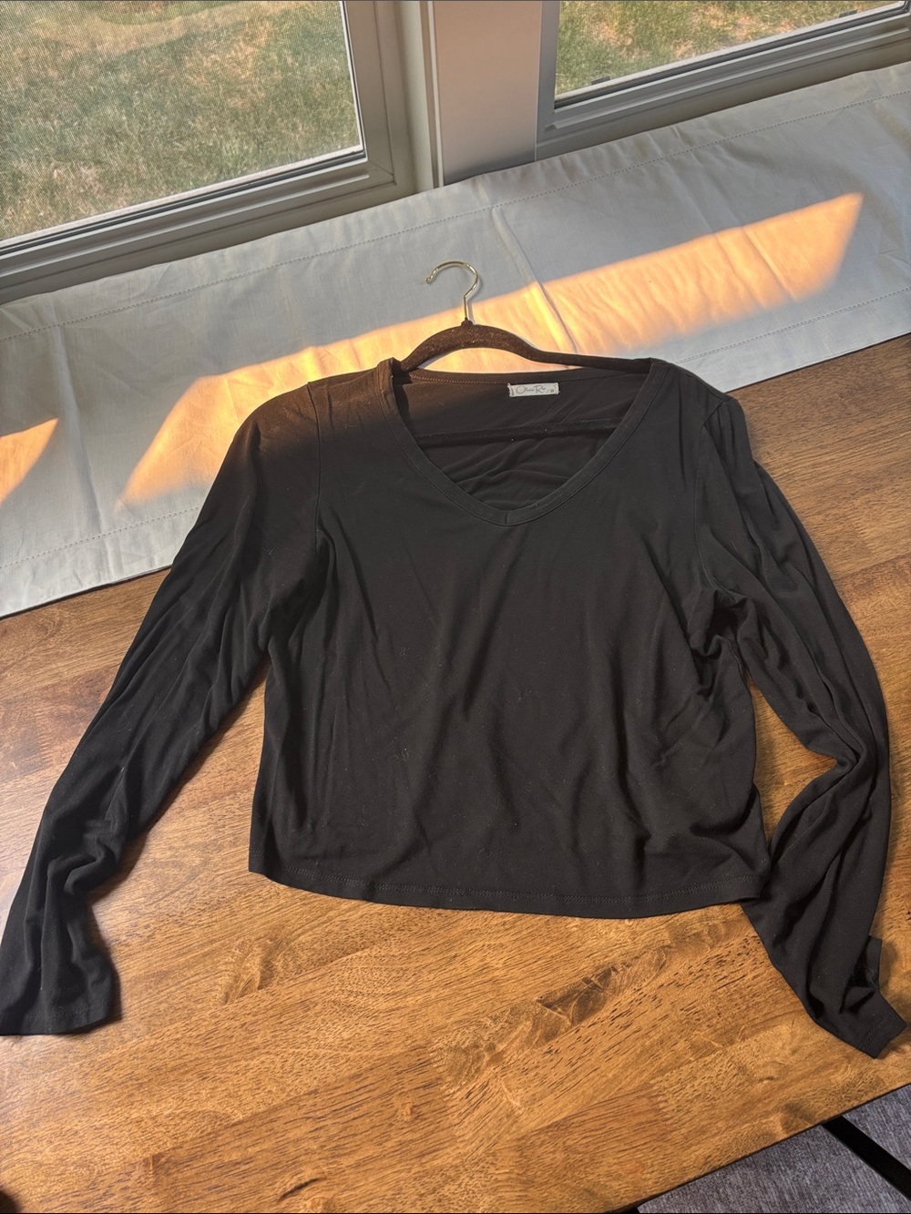 Olivia Rae Black V-Neck Long Sleeve Top